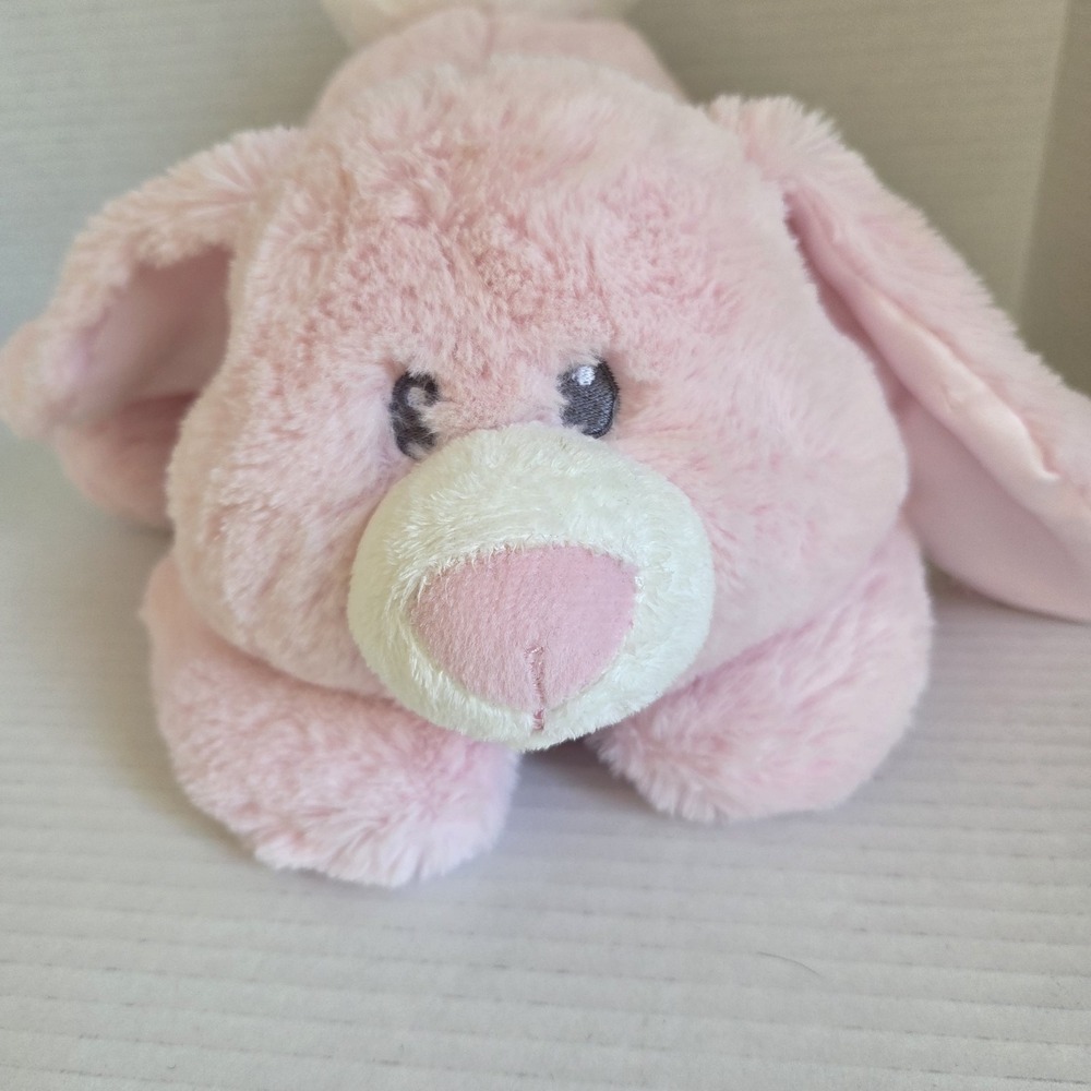 Aurora Baby Bunny Pink Stuffed Animal Plush Rabbit Lovey‎ Satin Ears 2015 12" - Picture 2 of 10